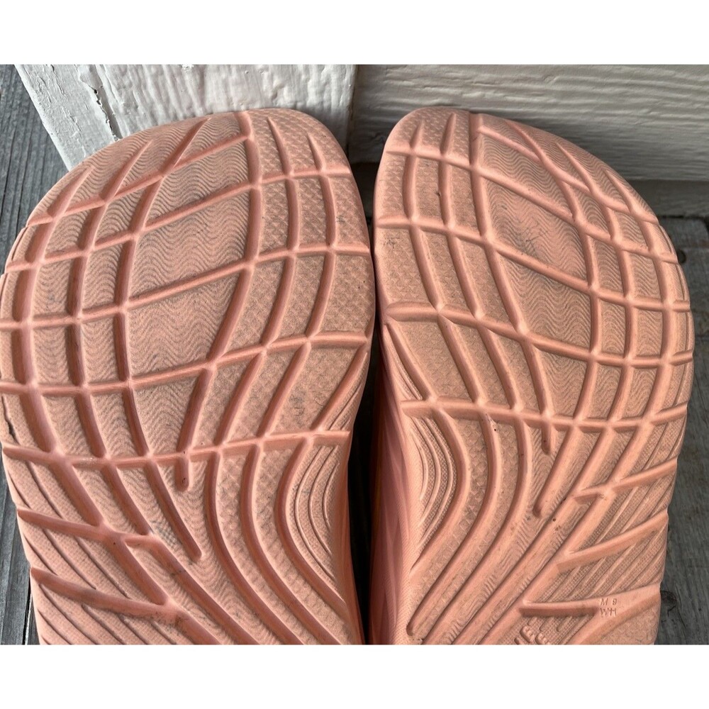 Hoka One One Ora Women's 11 Men's 9 Recovery Slides Amber Yellow/Shell Coral - Picture 13 of 15